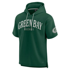 Green Bay Packers Unisex Elements Ready Short Sleeve Pullover Hoodie - Green Hoodies