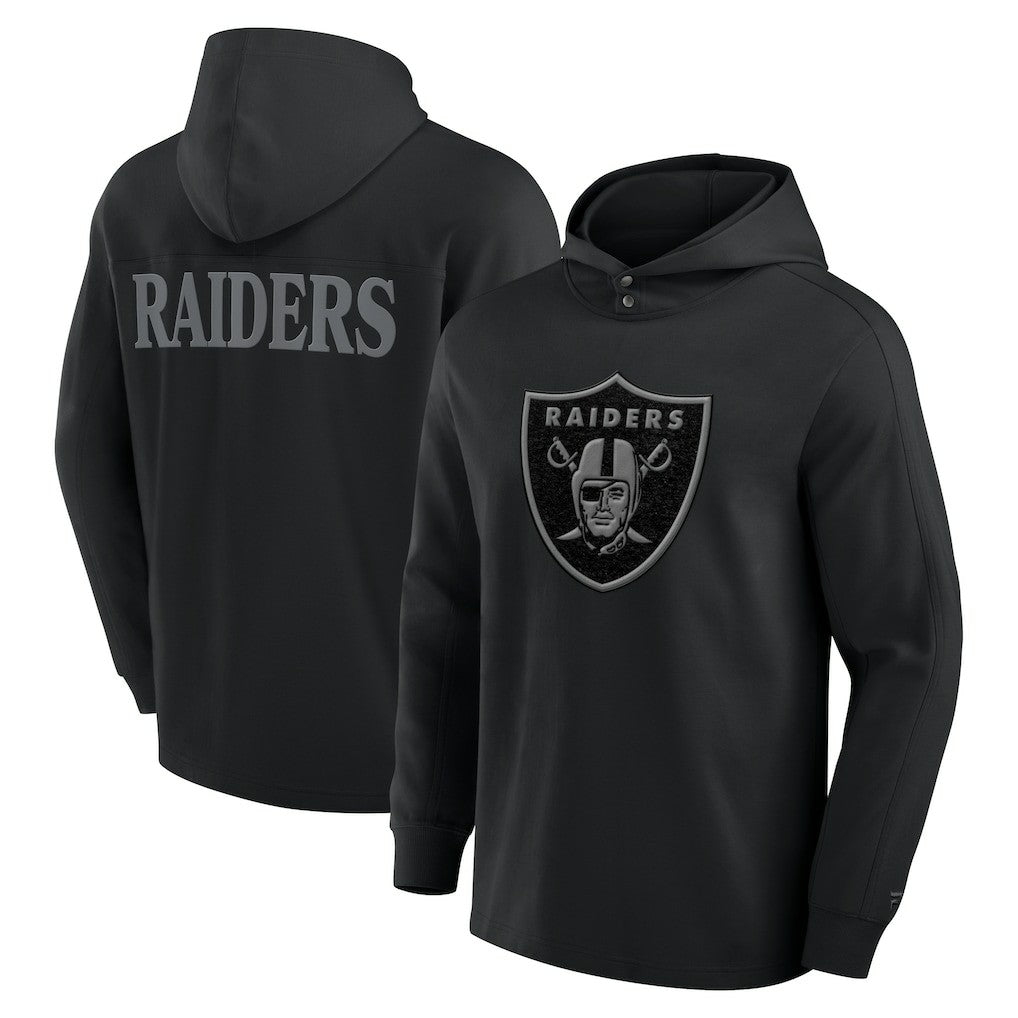 Las Vegas Raiders Elements Blaze Tri-Blend Long Sleeve Hoodie T-Shirt - Black Hoodies