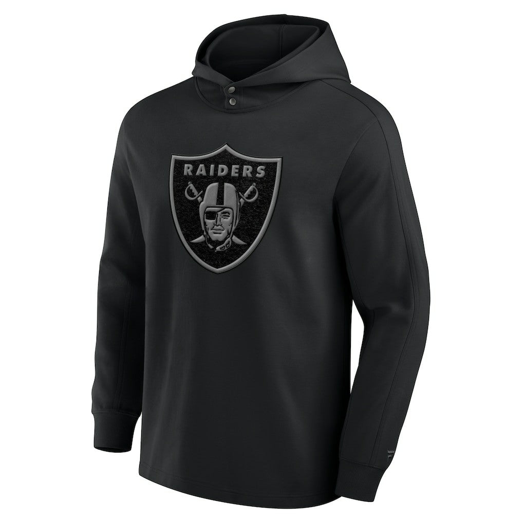 Las Vegas Raiders Elements Blaze Tri-Blend Long Sleeve Hoodie T-Shirt - Black Hoodies