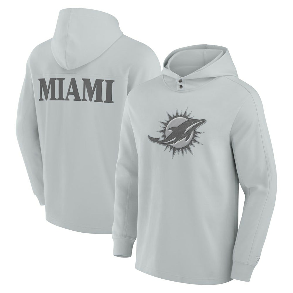 Miami Dolphins Elements Blaze Tri-Blend Long Sleeve Hoodie T-Shirt - Gray Hoodies