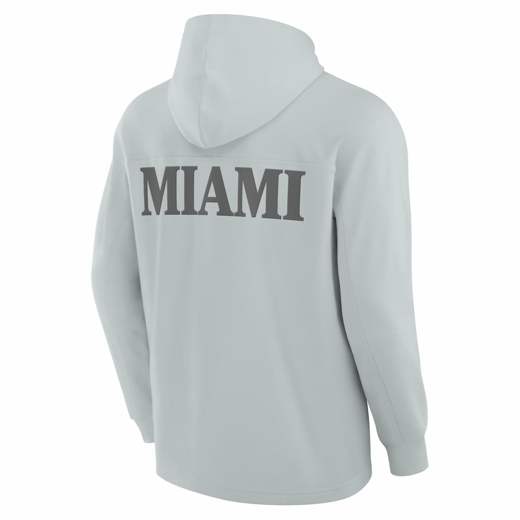 Miami Dolphins Elements Blaze Tri-Blend Long Sleeve Hoodie T-Shirt - Gray Hoodies
