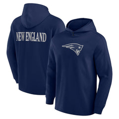 New England Patriots Elements Blaze Tri-Blend Long Sleeve Hoodie T-Shirt - Navy Hoodies