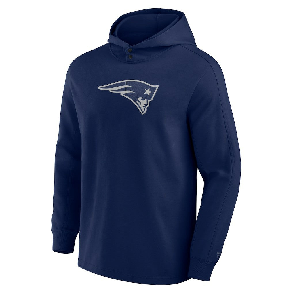 New England Patriots Elements Blaze Tri-Blend Long Sleeve Hoodie T-Shirt - Navy Hoodies