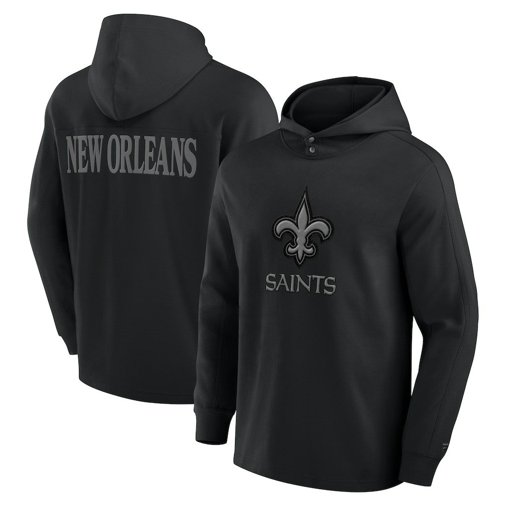 New Orleans Saints Elements Blaze Tri-Blend Long Sleeve Hoodie T-Shirt - Black Hoodies