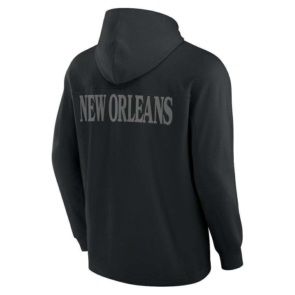New Orleans Saints Elements Blaze Tri-Blend Long Sleeve Hoodie T-Shirt - Black Hoodies