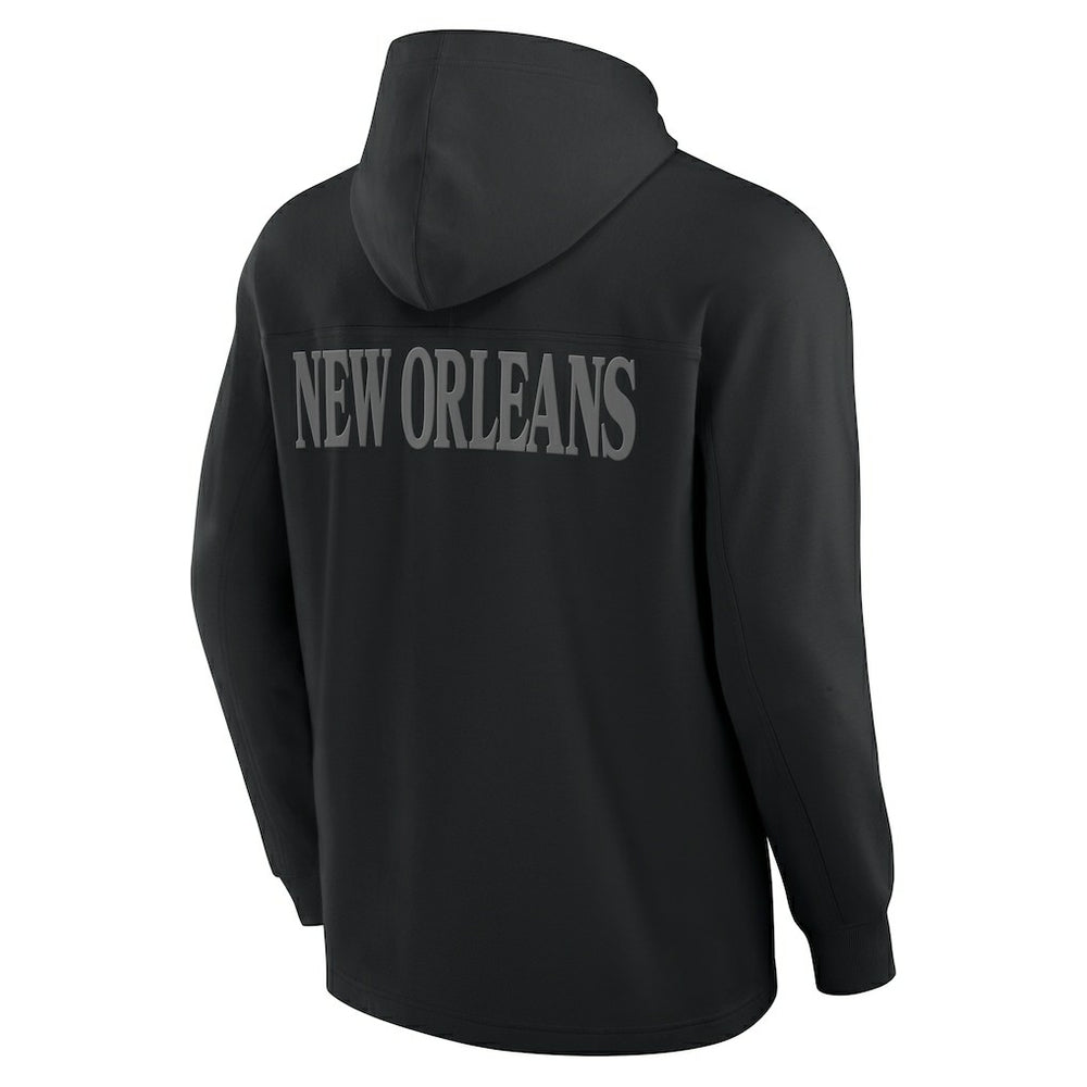 New Orleans Saints Elements Blaze Tri-Blend Long Sleeve Hoodie T-Shirt - Black Hoodies