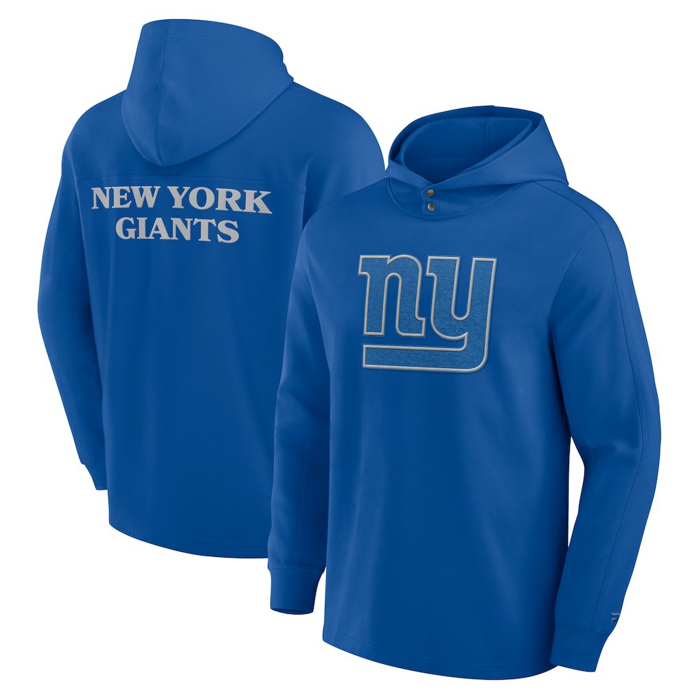 New York Giants Elements Blaze Tri-Blend Long Sleeve Hoodie T-Shirt - Royal Hoodies