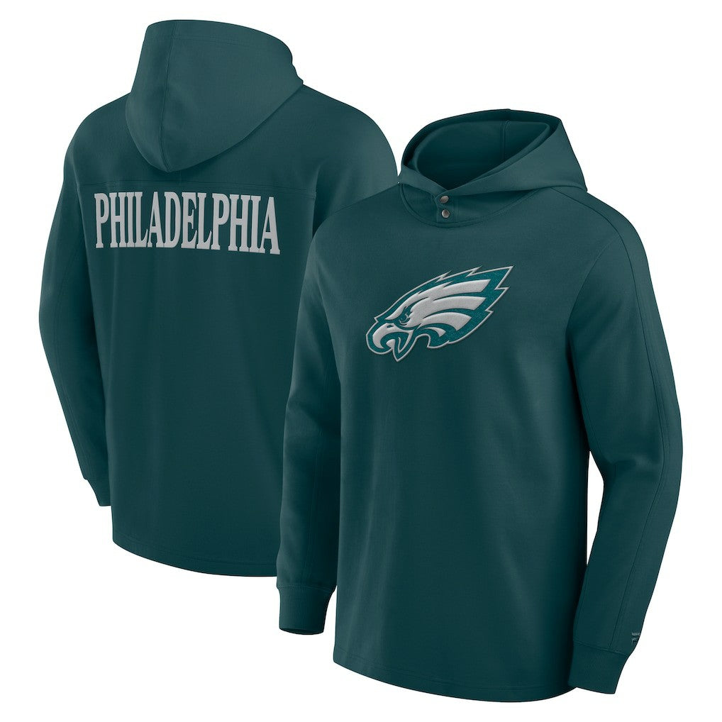 Philadelphia Eagles Elements Blaze Tri-Blend Long Sleeve Hoodie T-Shirt - Midnight Green Hoodies