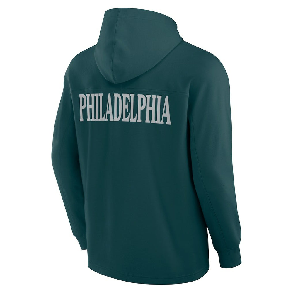 Philadelphia Eagles Elements Blaze Tri-Blend Long Sleeve Hoodie T-Shirt - Midnight Green Hoodies