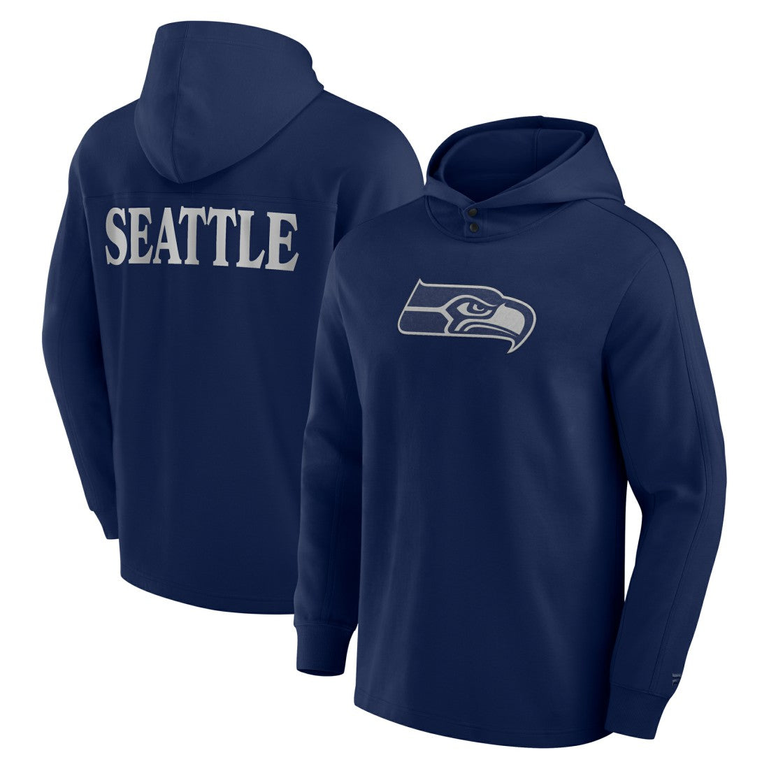 Seattle Seahawks Elements Blaze Tri-Blend Long Sleeve Hoodie T-Shirt - College Navy Hoodies