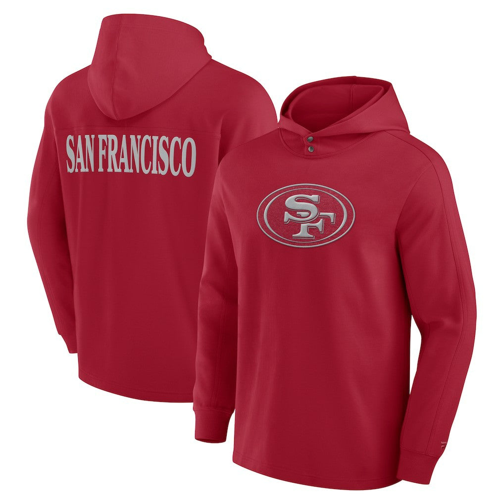 San Francisco 49ers Elements Blaze Tri-Blend Long Sleeve Hoodie T-Shirt - Scarlet Hoodies