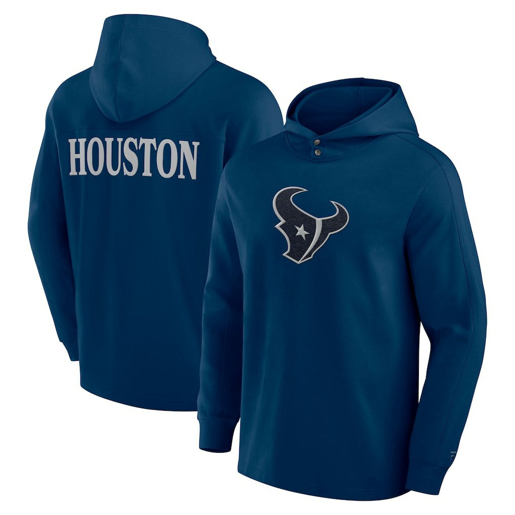 Houston Texans Elements Blaze Tri-Blend Long Sleeve Hoodie T-Shirt - Navy Hoodies
