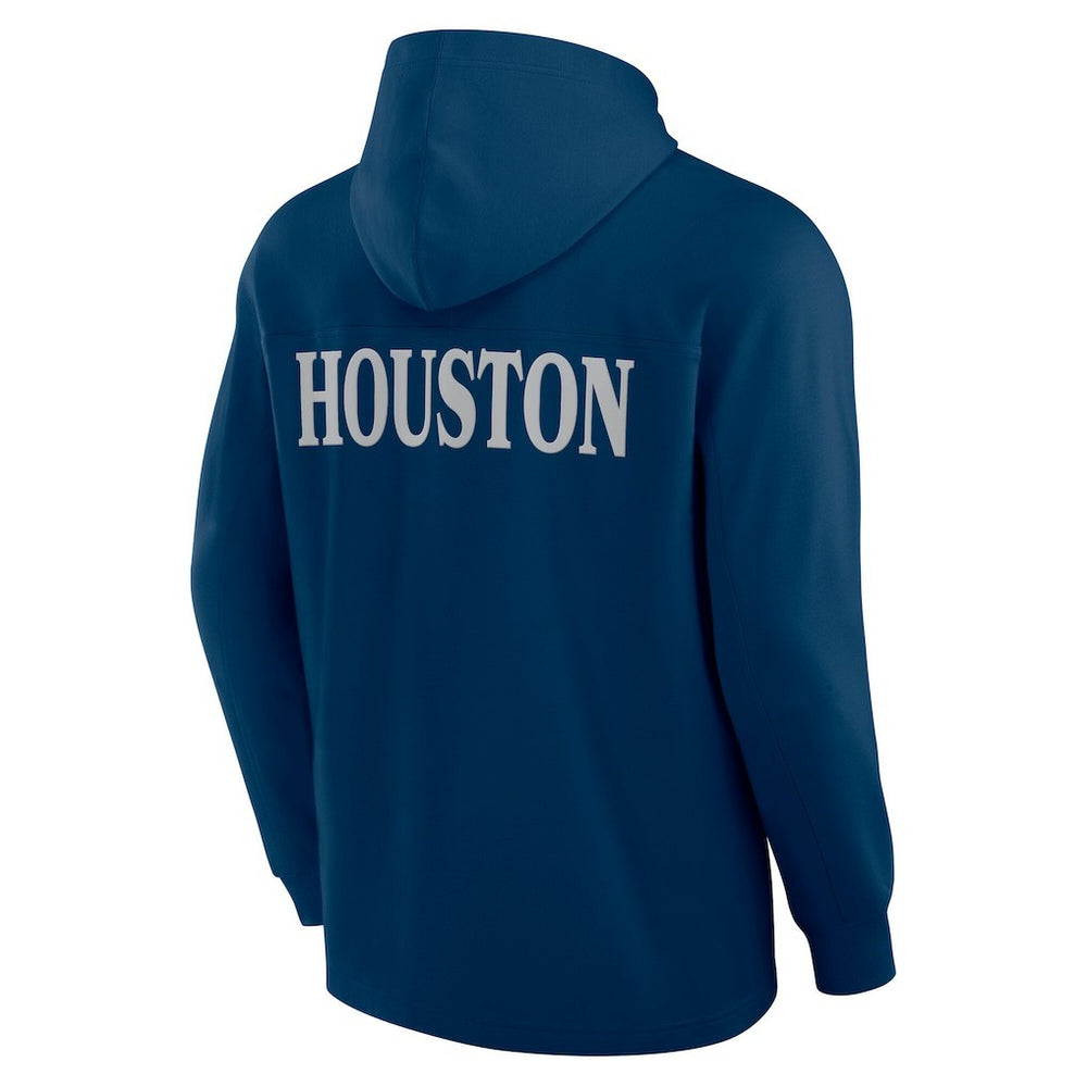 Houston Texans Elements Blaze Tri-Blend Long Sleeve Hoodie T-Shirt - Navy Hoodies