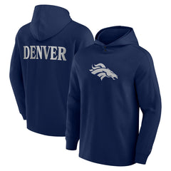 Denver Broncos Elements Blaze Tri-Blend Long Sleeve Hoodie T-Shirt - Navy Hoodies
