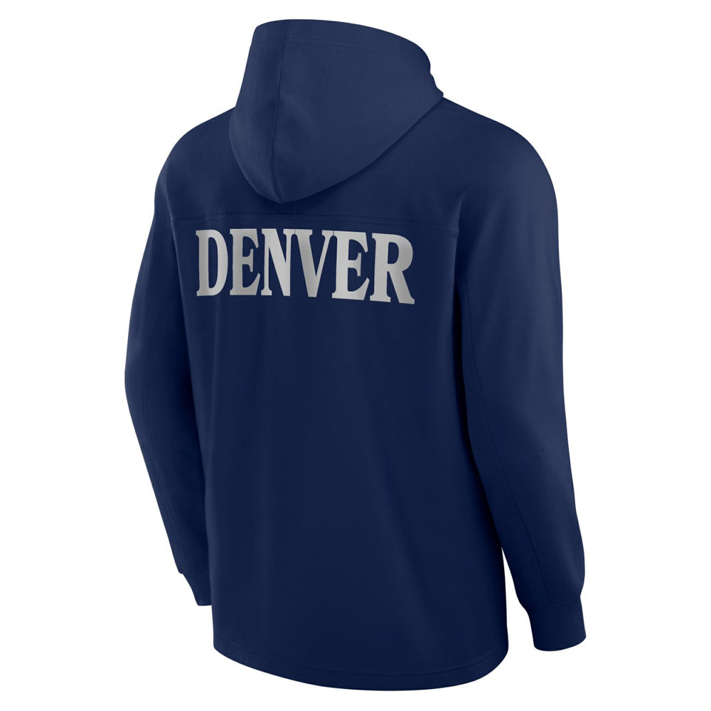 Denver Broncos Elements Blaze Tri-Blend Long Sleeve Hoodie T-Shirt - Navy Hoodies