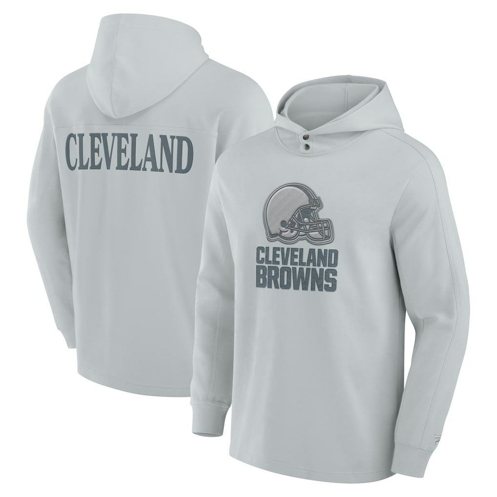 Cleveland Browns Elements Blaze Tri-Blend Long Sleeve Hoodie T-Shirt - Gray Hoodies