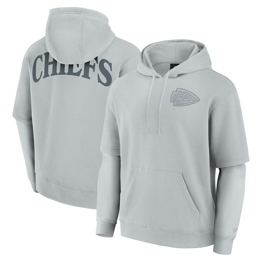Kansas City Chiefs Unisex Elements Sleek Pullover Hoodie - Gray Hoodies
