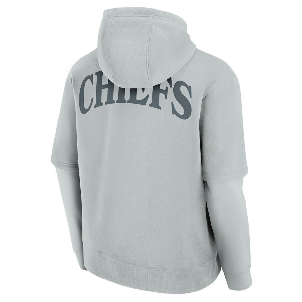 Kansas City Chiefs Unisex Elements Sleek Pullover Hoodie - Gray Hoodies