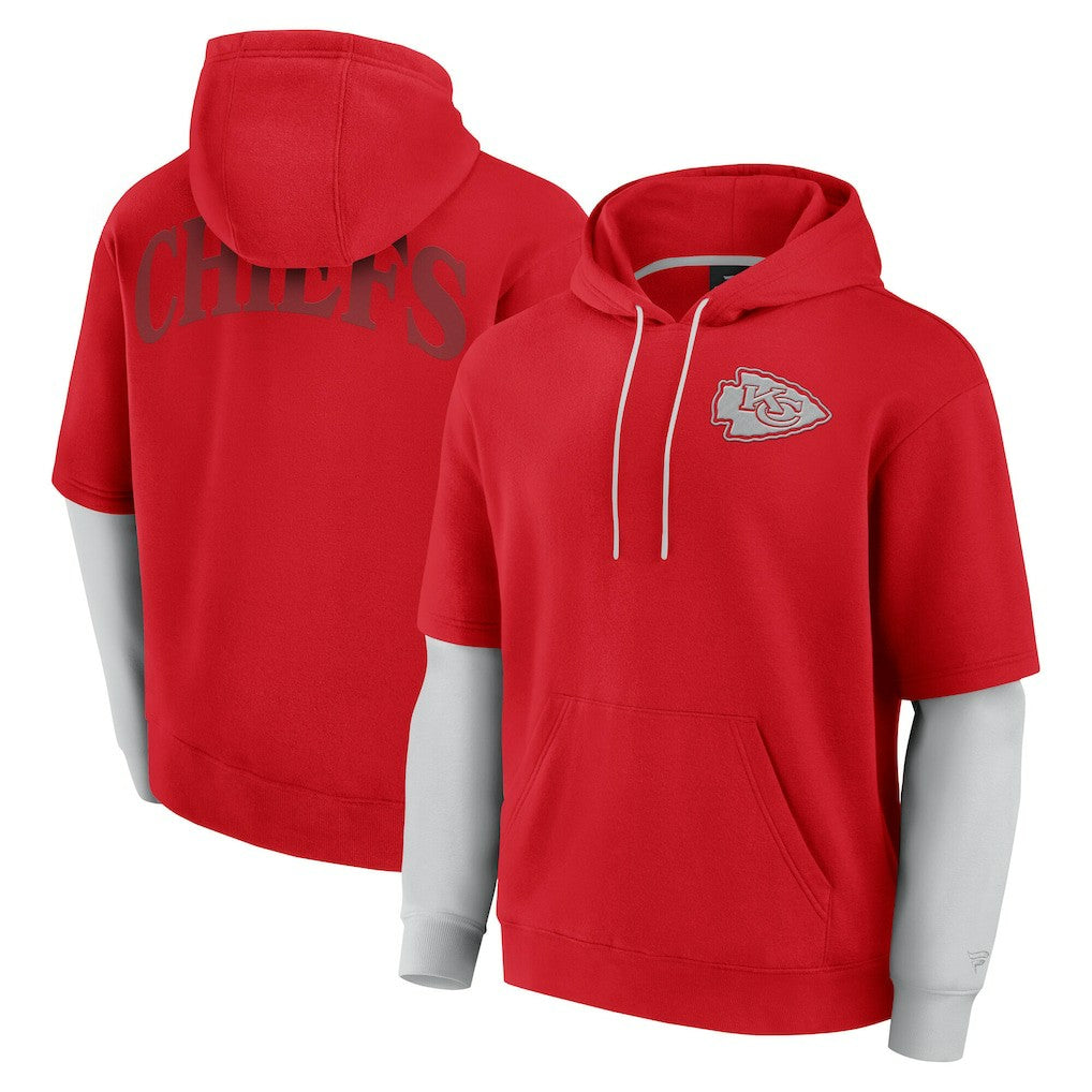 Kansas City Chiefs Unisex Sleek Elements Pullover Hoodie - Red Hoodies