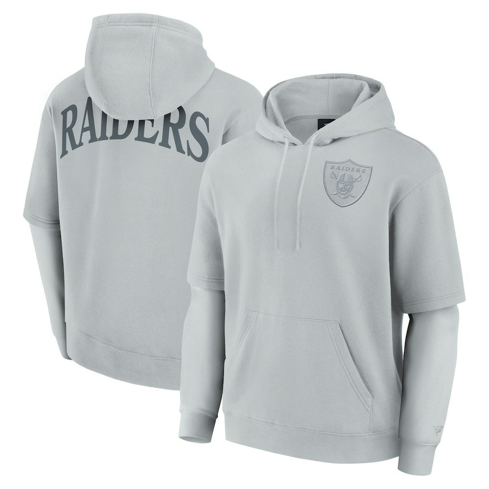 Las Vegas Raiders Unisex Sleek Elements Pullover Hoodie - Gray Hoodies
