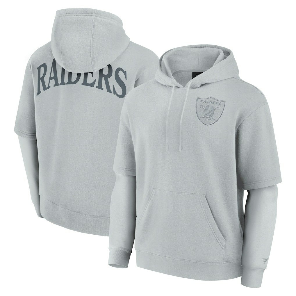 Las Vegas Raiders Unisex Sleek Elements Pullover Hoodie - Gray Hoodies