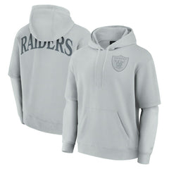 Las Vegas Raiders Unisex Sleek Elements Pullover Hoodie - Gray Hoodies