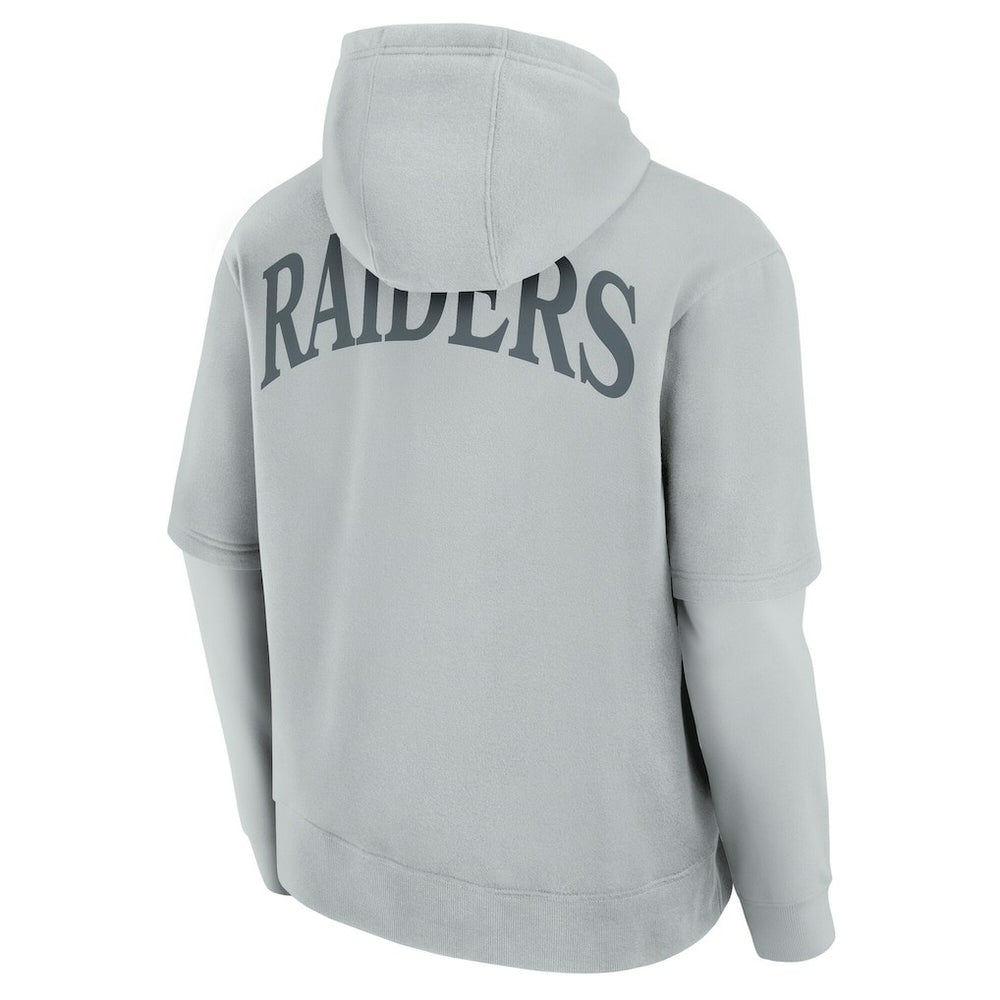 Las Vegas Raiders Unisex Sleek Elements Pullover Hoodie - Gray Hoodies