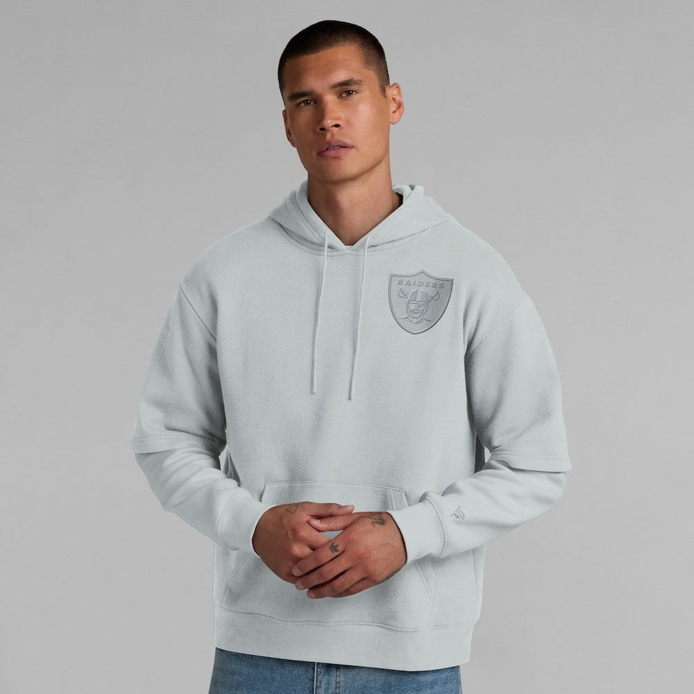 Las Vegas Raiders Unisex Sleek Elements Pullover Hoodie - Gray Hoodies