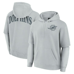 Miami Dolphins Unisex Sleek Elements Pullover Hoodie - Gray Hoodies