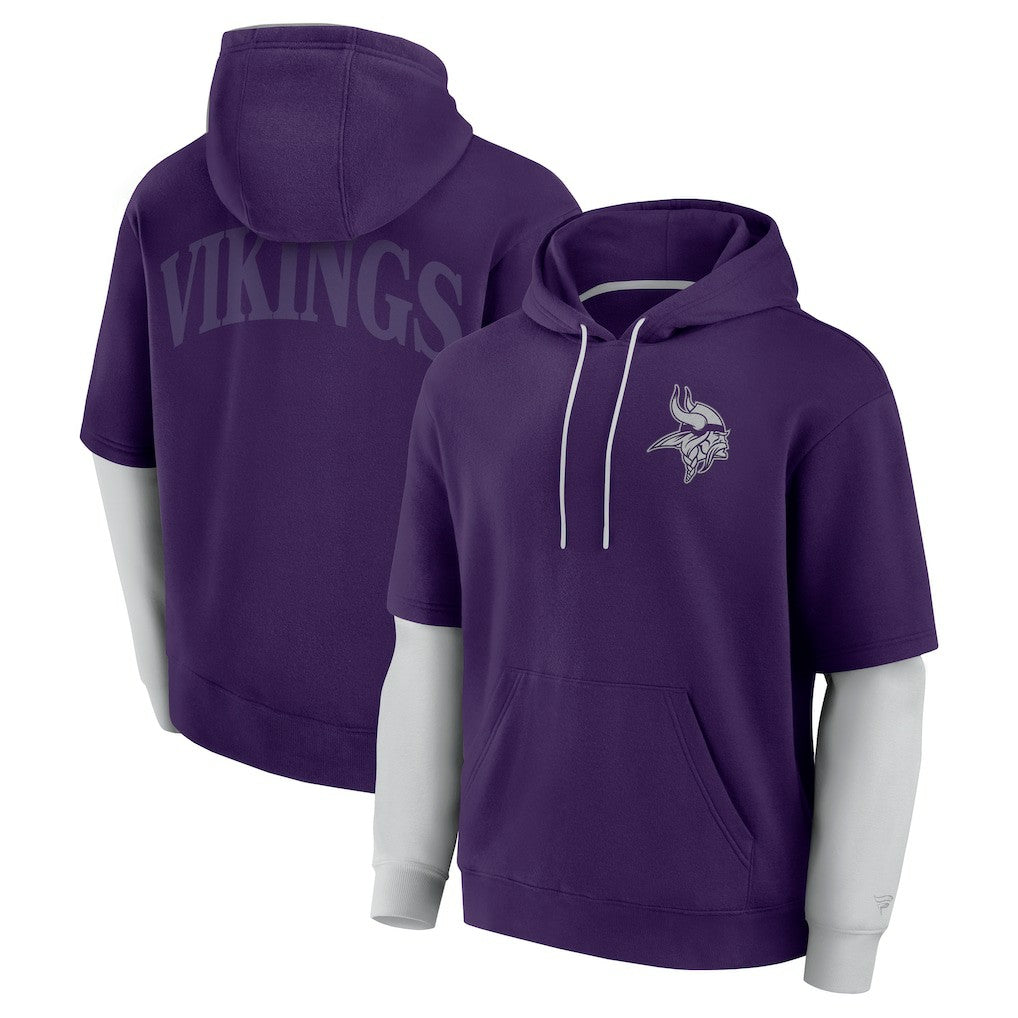 Minnesota Vikings Unisex Sleek Elements Pullover Hoodie - Purple Hoodies