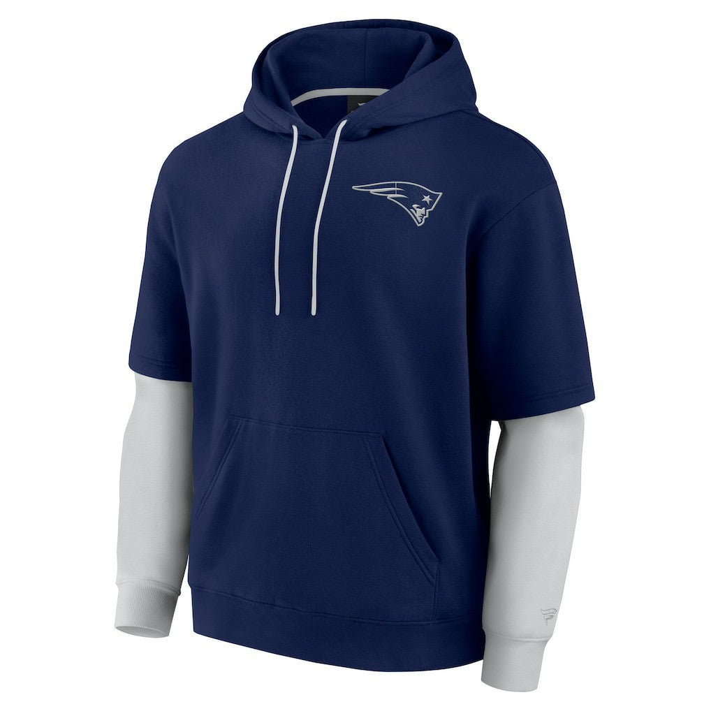 New England Patriots Unisex Sleek Elements Pullover Hoodie - Navy Hoodies