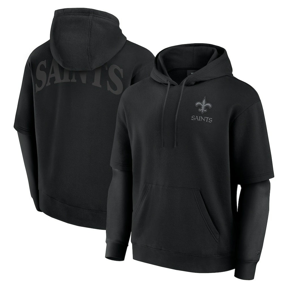 New Orleans Saints Unisex Sleek Elements Pullover Hoodie - Black Hoodies