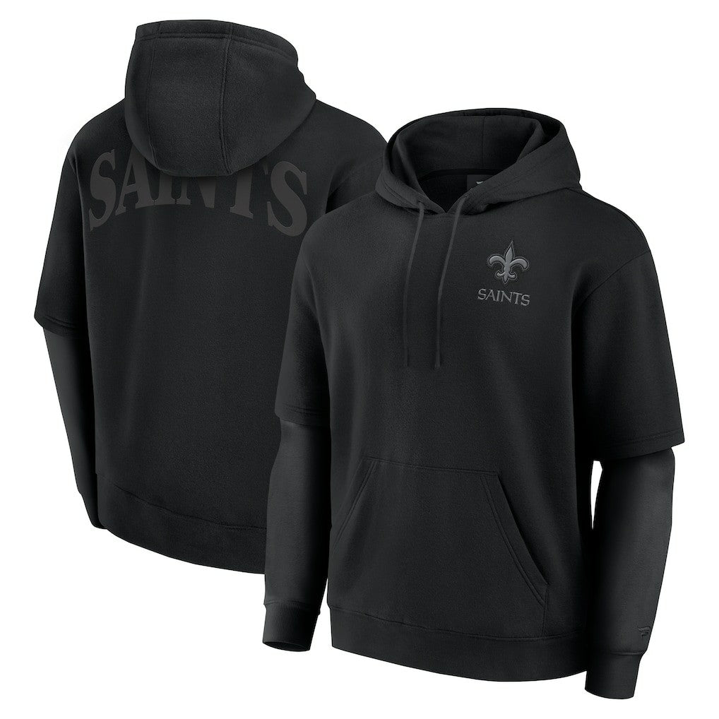 New Orleans Saints Unisex Sleek Elements Pullover Hoodie - Black Hoodies
