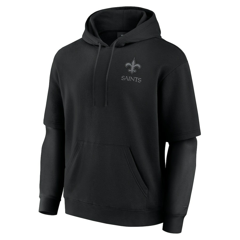 New Orleans Saints Unisex Sleek Elements Pullover Hoodie - Black Hoodies