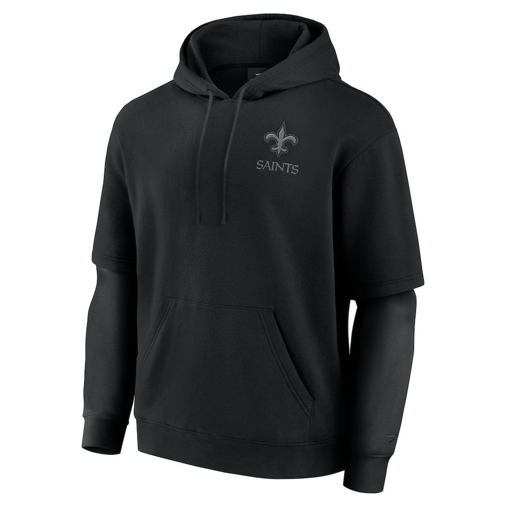 New Orleans Saints Unisex Sleek Elements Pullover Hoodie - Black Hoodies