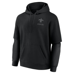New Orleans Saints Unisex Sleek Elements Pullover Hoodie - Black Hoodies