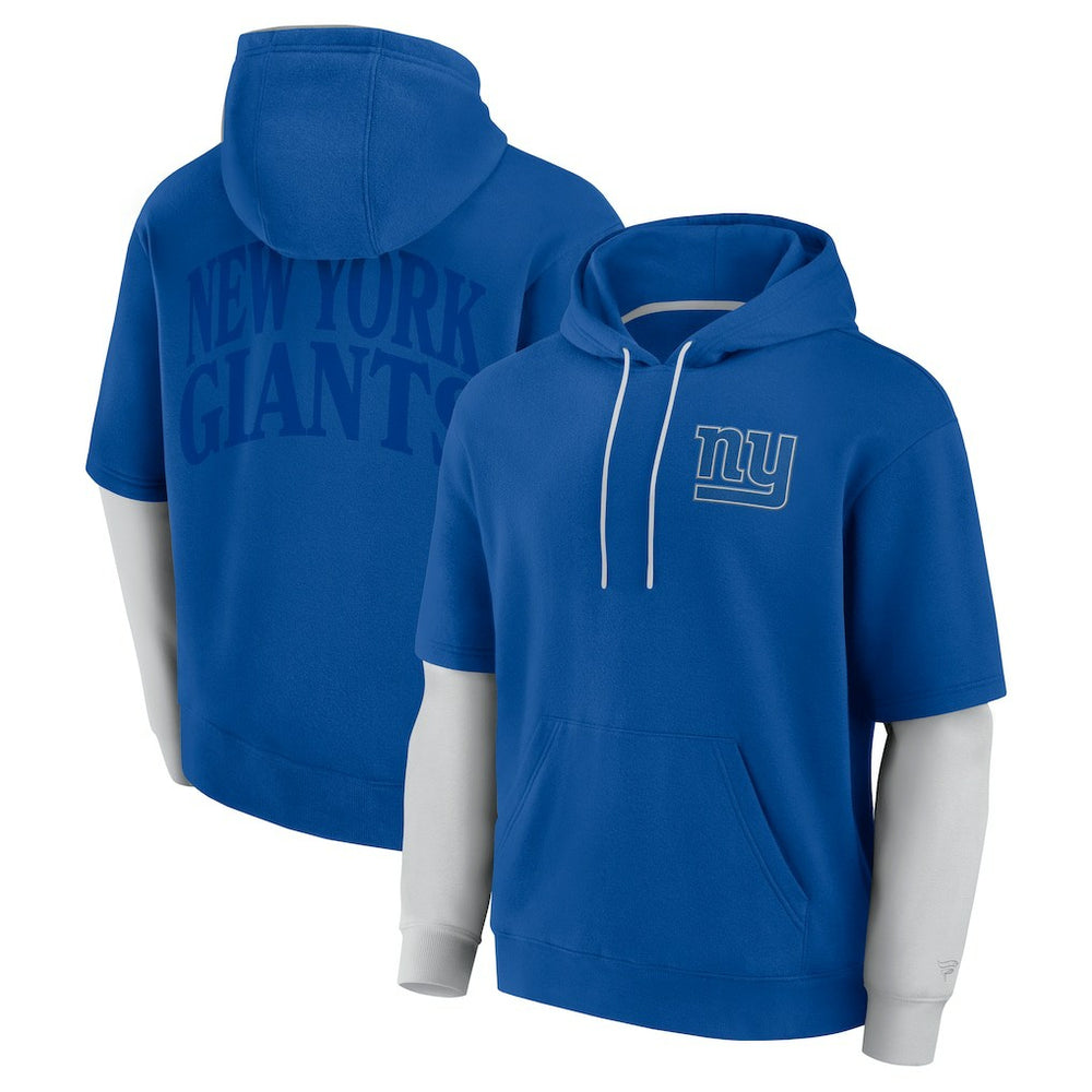 New York Giants Unisex Sleek Elements Pullover Hoodie - Royal Hoodies