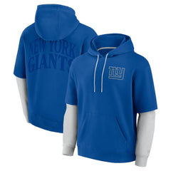 New York Giants Unisex Sleek Elements Pullover Hoodie - Royal Hoodies