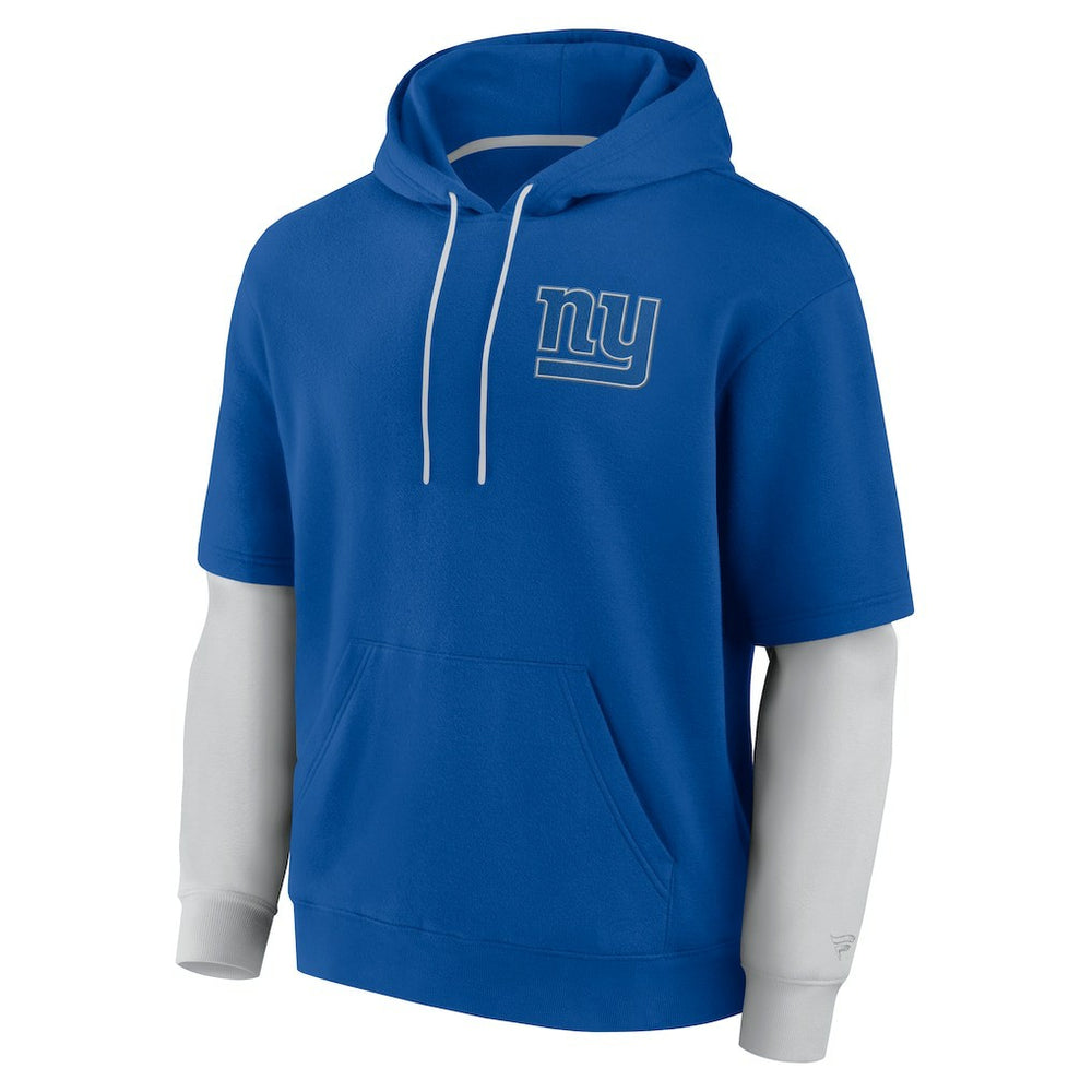 New York Giants Unisex Sleek Elements Pullover Hoodie - Royal Hoodies