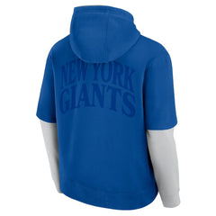New York Giants Unisex Sleek Elements Pullover Hoodie - Royal Hoodies
