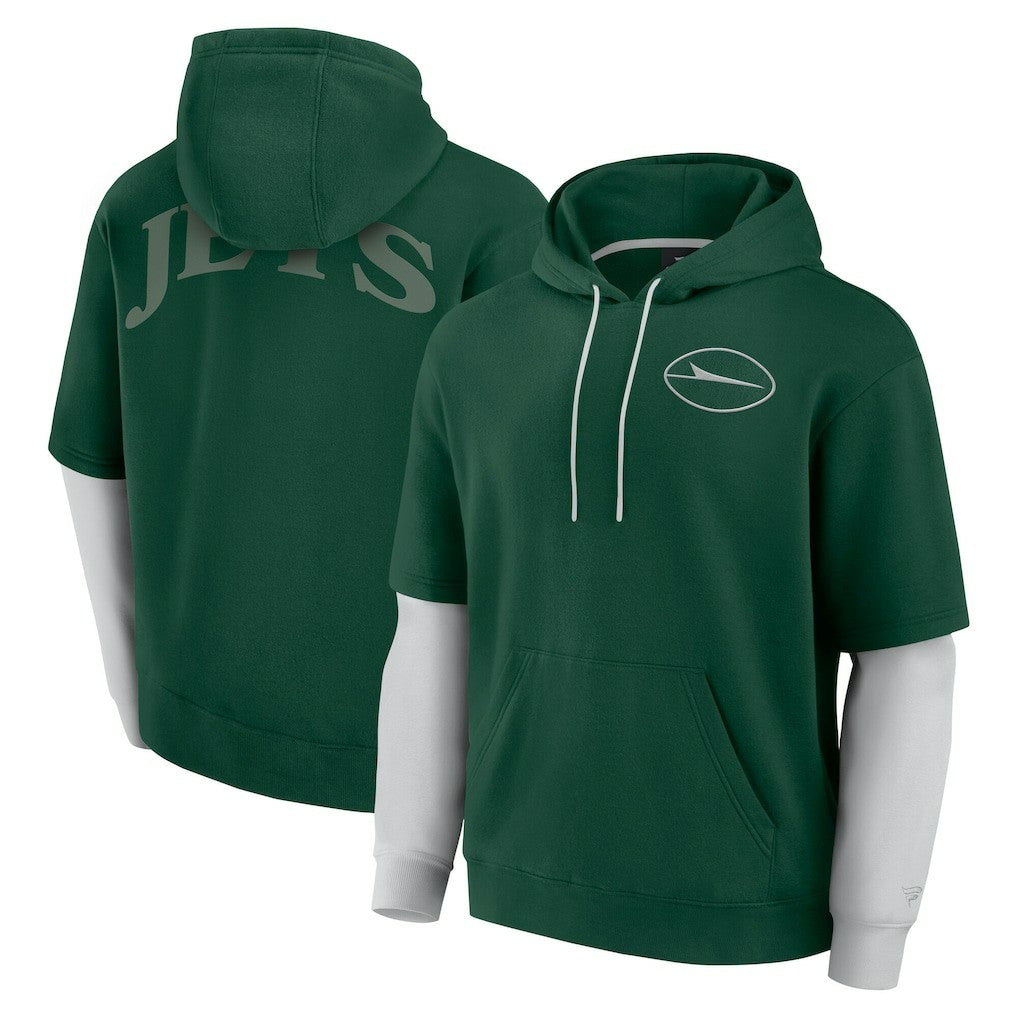 New York Jets Unisex Sleek Elements Pullover Hoodie - Green Hoodies