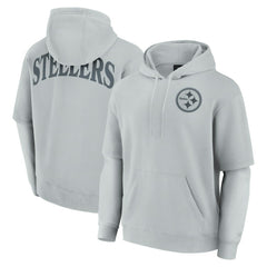 Pittsburgh Steelers Unisex Sleek Elements Pullover Hoodie - Gray Hoodies