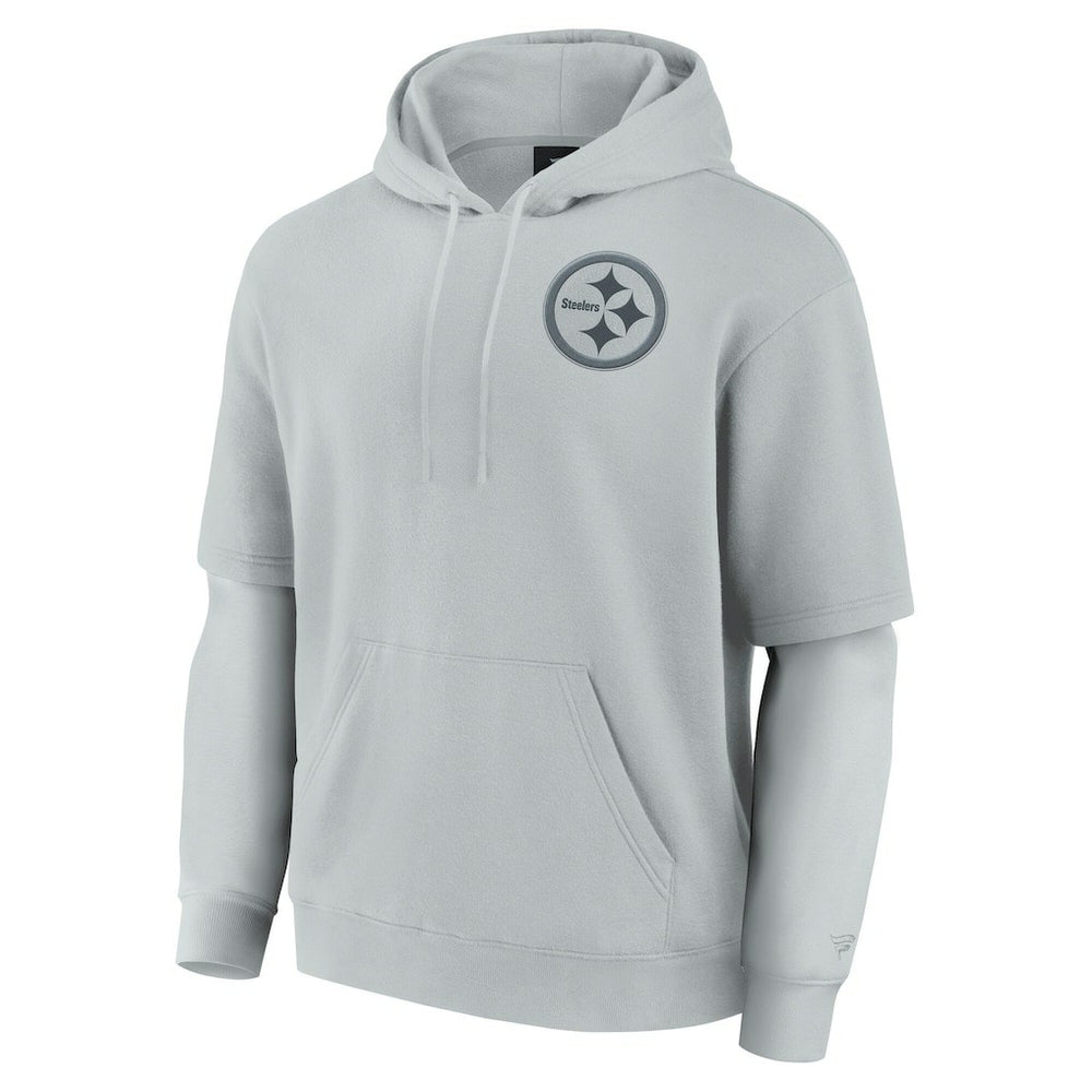 Pittsburgh Steelers Unisex Sleek Elements Pullover Hoodie - Gray Hoodies