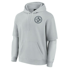 Pittsburgh Steelers Unisex Sleek Elements Pullover Hoodie - Gray Hoodies