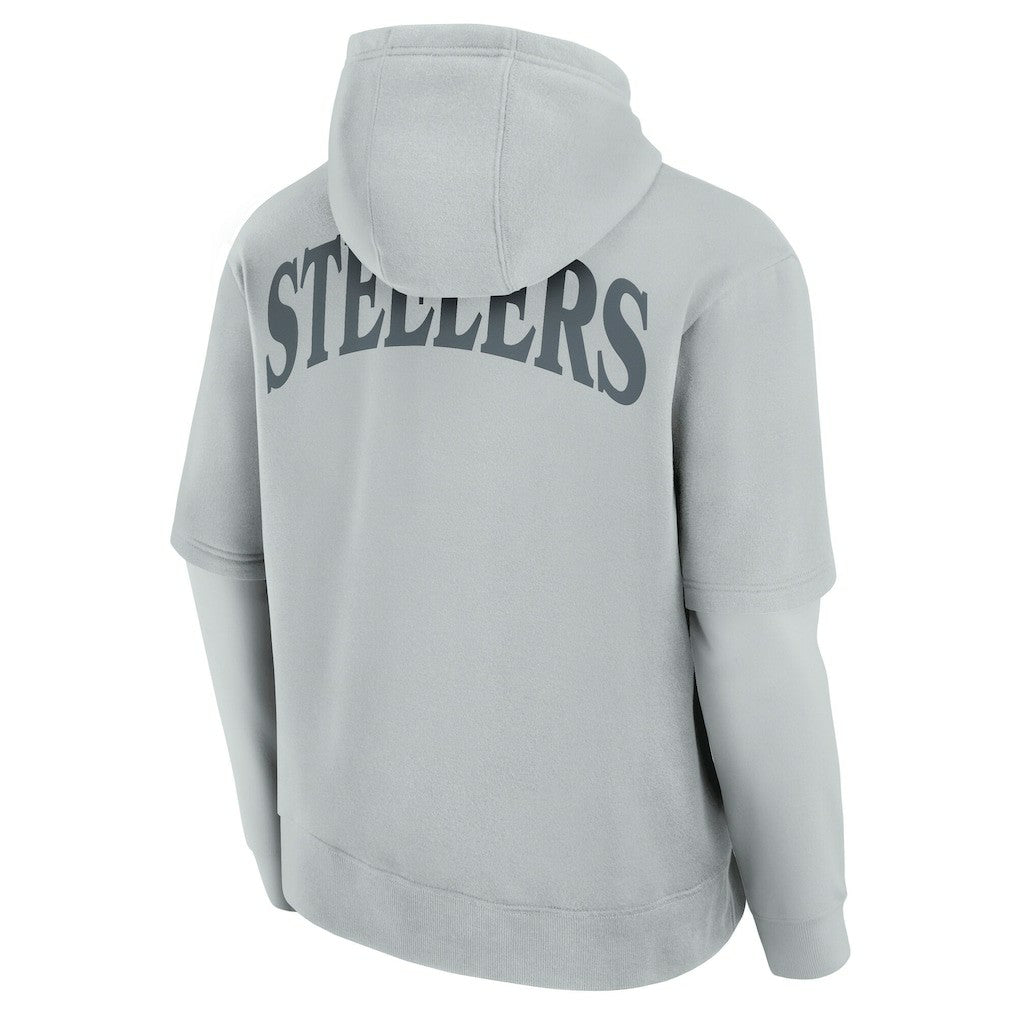 Pittsburgh Steelers Unisex Sleek Elements Pullover Hoodie - Gray Hoodies