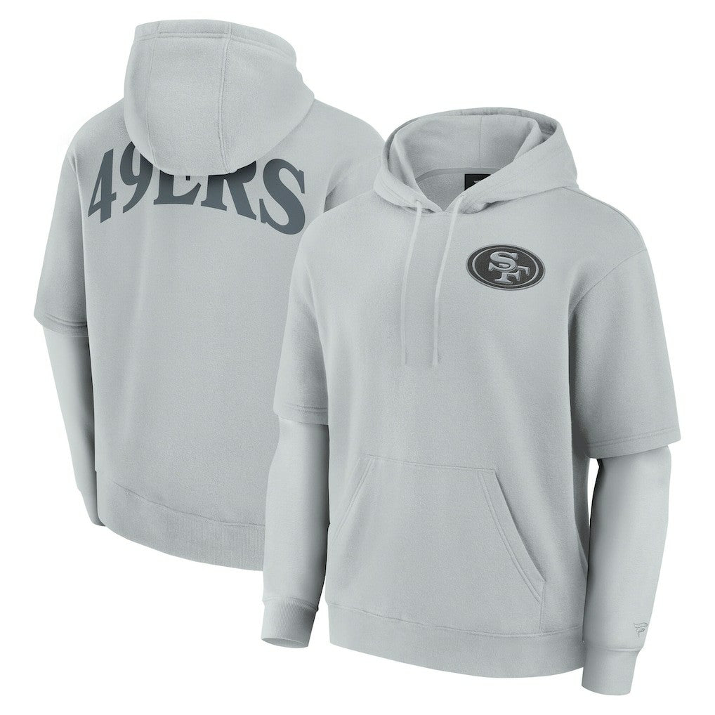San Francisco 49ers Unisex Sleek Elements Pullover Hoodie - Gray Hoodies
