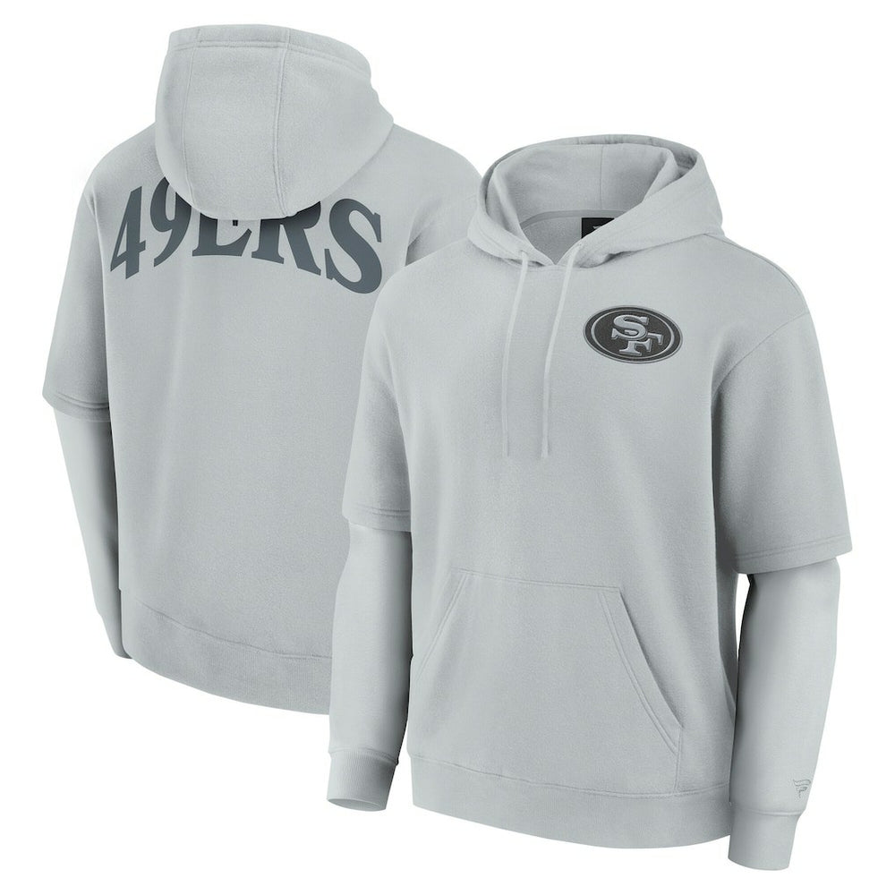 San Francisco 49ers Unisex Sleek Elements Pullover Hoodie - Gray Hoodies