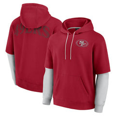 San Francisco 49ers Unisex Sleek Elements Pullover Hoodie - Scarlet Hoodies