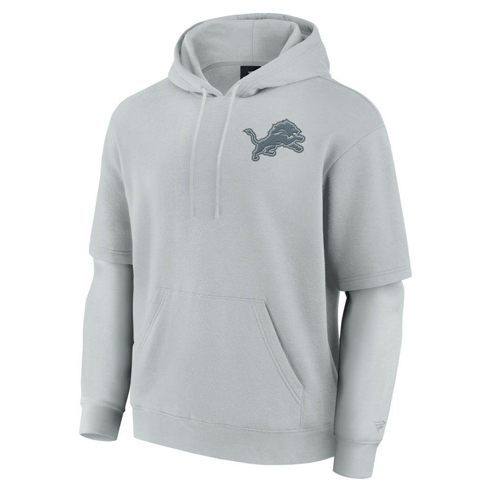 Detroit Lions Unisex Sleek Elements Pullover Hoodie - Gray Hoodies
