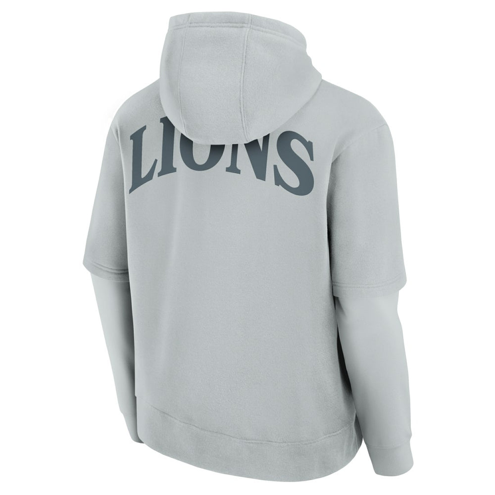Detroit Lions Unisex Sleek Elements Pullover Hoodie - Gray Hoodies